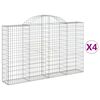 vidaXL Coșuri gabion arcuite 4 buc, 200x30x120/140 cm, fier galvanizat