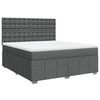 vidaXL Pat box spring cu saltea, gri &icirc;nchis, 180x200 cm, textil