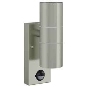 vidaXL Lumină de perete pentru exterior Argintiu 7 x 10 x 22 cm