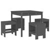 vidaXL Set de dining pentru grădină, 5 piese, gri, lemn masiv de pin