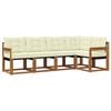vidaXL Set de canapele de exterior cu pernă 5 pcs Natural și Crem