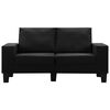 vidaXL Canapea cu 2 locuri, negru, material textil