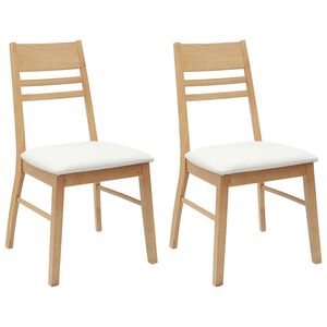 vidaXL Scaune de dining 2 pcs natural 43 x 54 x 89 cm