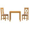 vidaXL Set de dining 3 buc. Gri Lemn de stejar masiv