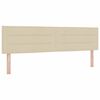 vidaXL Pat cu arcuri cu saltea cu headboard Crem 180 x 200 cm țesătură