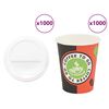 vidaXL Cești de cafea din h&acirc;rtie cu capace 1000 buc 8oz 240ml