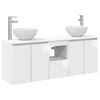 vidaXL Set dulap baie 3 buc. Alb foarte lucios 129 x 41 x 80 cm