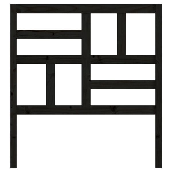 vidaXL Tăblie de pat, negru, 106x4x104 cm, lemn masiv de pin