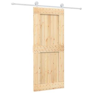 vidaXL Ușă glisantă Natural și Alb 85 x 210 cm Lemn de Pin Solid