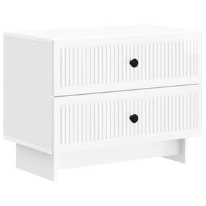 vidaXL Dulap de noapte cu sertar Alb foarte lucios 62 x 34,5 x 47,5 cm