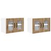 vidaXL Dulap de sticlă pentru perete PORTO 2 pcs Stejar Artizanal