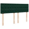 vidaXL Pat box spring cu saltea, verde &icirc;nchis, 140x190 cm, catifea