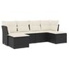 vidaXL Set mobilier de grădină cu perne, 6 piese, negru, poliratan