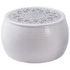 vidaXL Masă de cafea rotundă ciocănită Alb &Oslash; 55 x 55 cm Aluminiu