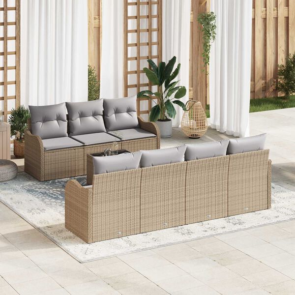 vidaXL Set de canapele pentru grădină Bej 55 x 55 x 37 cm poliratan
