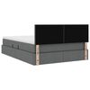 vidaXL Pat cu saltea și spațiu de depozitare Gri &icirc;nchis 140 x 200 cm