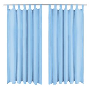 vidaXL Draperii micro-satin cu bride, 2 buc, 140 x 175 cm, turcoaz