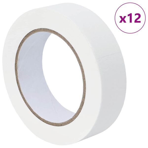 vidaXL Bende de Mascare pentru Pictori 12 pcs Alb 30mm x 50m H&acirc;rtie