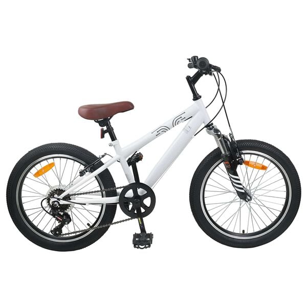 vidaXL Kids Mountain Bike 20 Inci 6-Speed pentru 5-8 ani Alb