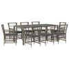 vidaXL Set dining pentru exterior 9 buc. Gri poliratan