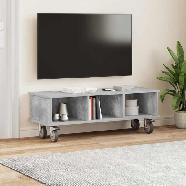 vidaXL Support TV Gri din beton 100 x 35 x 35 cm Lemn compozit