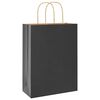 vidaXL Pungi de h&acirc;rtie 250 buc cu m&acirc;nere negre 26x12x35 cm