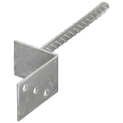 vidaXL Ancore de gard, 6 buc., argintiu, 8x6x30 cm, oțel galvanizat
