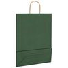 vidaXL Saci de h&acirc;rtie 50 buc cu m&acirc;nere verde 32x12x42 cm