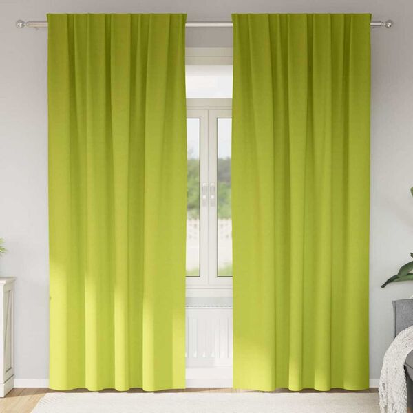vidaXL Perdele Opaque cu Inel 2 pcs Verde 260 x 140 cm Poliester