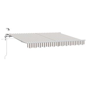 vidaXL Copertină retractabilă Gri deschis și alb. 450 &times; 350 cm
