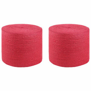 vidaXL Fr&acirc;nghie din Jute 2 pcs Roșu 100% jute Tossa