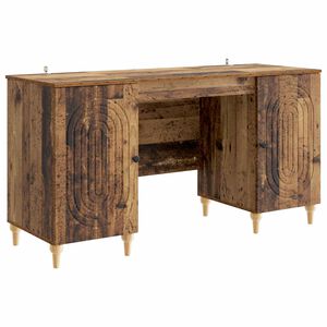 vidaXL Birou cu raft Lemn vechi 142,5 x 50 x 75 cm Lemn prelucrat