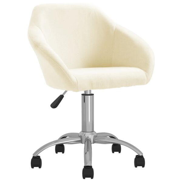 vidaXL Scaune de bucătărie pivotante, 4 buc., crem, material textil