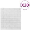 vidaXL Tapet de perete autocolant 3D, 20 buc., alb, model cărămizi