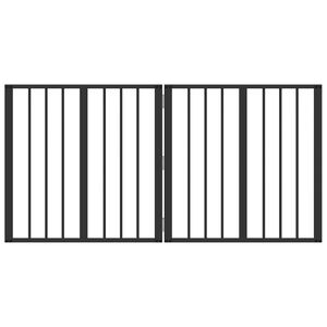 vidaXL Poartă pentru c&acirc;ini 2 buc. Negru 60 x 60 cm Oțel Galvanizat