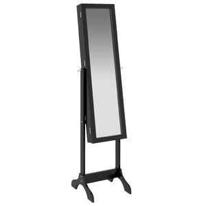 vidaXL Oglindă de sine stătătoare, negru, 34x37x146 cm
