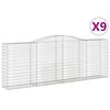 vidaXL Coșuri gabion arcuite 9 buc, 400x50x140/160 cm, fier galvanizat