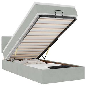 vidaXL Cadru de pat otoman cu saltea Gri deschis 80x200cm catifea