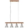 vidaXL Lampă suspendată industrială, argintiu, lemn de mango, E27