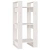 vidaXL Bibliotecă/Separator cameră, alb, 41x35x91 cm, lemn masiv pin