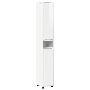 vidaXL Dulap de Baie Alb lucios 30,5 x 30 x 195 cm Lemn compozit