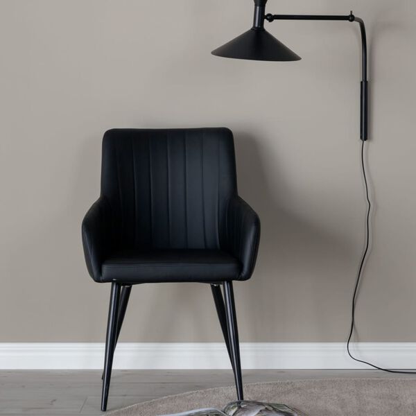 Venture Home Scaune de sufragerie Comfort, 2 buc., negru, aspect piele