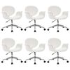 vidaXL Scaune de bucătărie pivotante, 6 buc., alb, piele ecologică