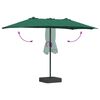 vidaXL Parasol de Grădină Verde 385 x 209 x 244 cm Poliester