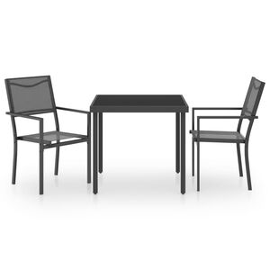 vidaXL Set mobilier de exterior, 3 piese, oțel