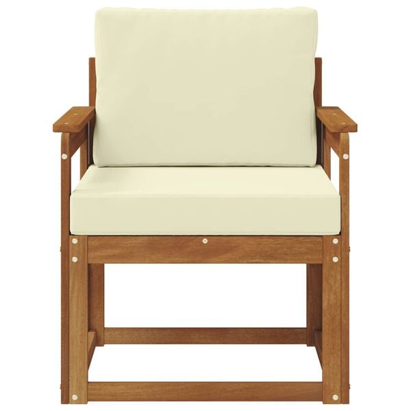 vidaXL Canapea de exterior Lemn de acacia solid și poliester natural