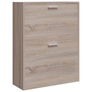 vidaXL Pantofar cu 2 compartimente, lemn, aspect de stejar