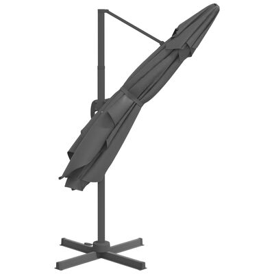 vidaXL Umbrelă în consolă, stâlp din aluminiu, antracit, 300x300 cm