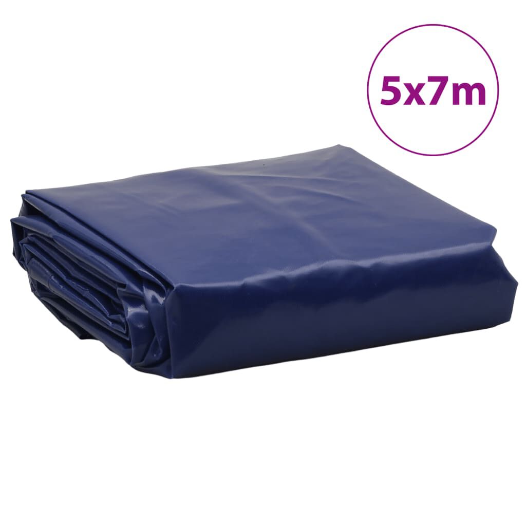 vidaXL Prelată, albastru, 5x7 m, 650 g/m²