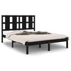 vidaXL Cadru de pat mic dublu, negru, 120x190 cm, lemn masiv